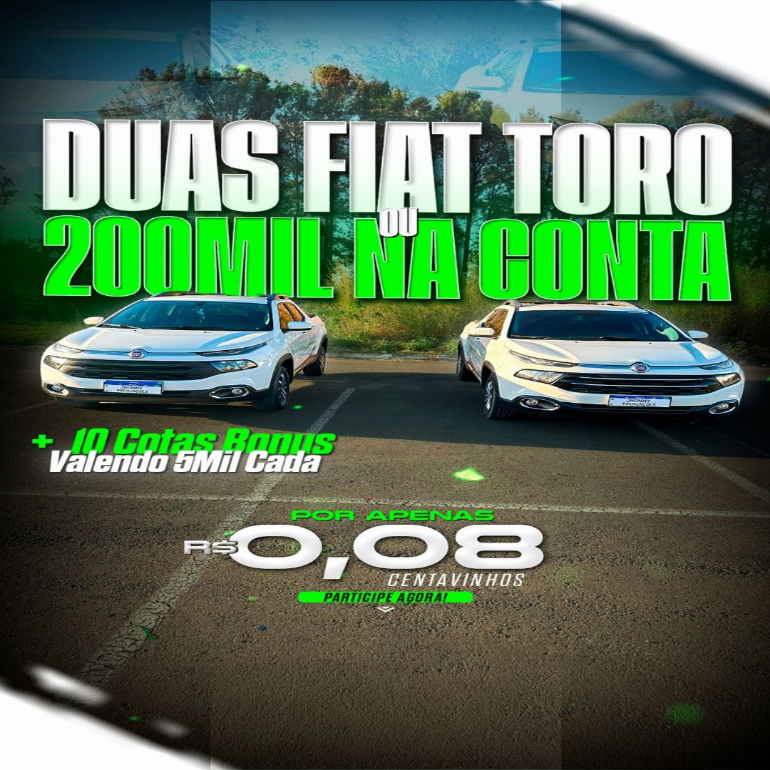 2 FIAT TORO OU 200MIL NO PIX